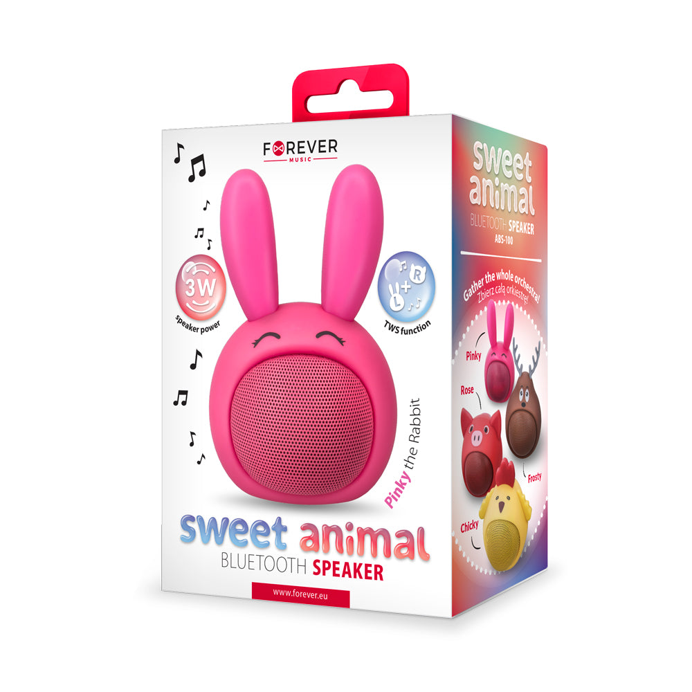 Forever Bluetooth speaker Sweet Animal Rabbit Pinky pink ABS-100