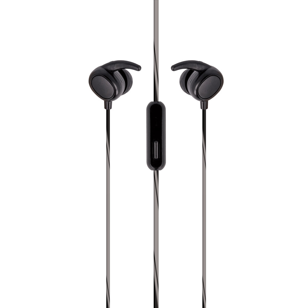 Écouteurs Setty Sport filaires — noir avec microphone