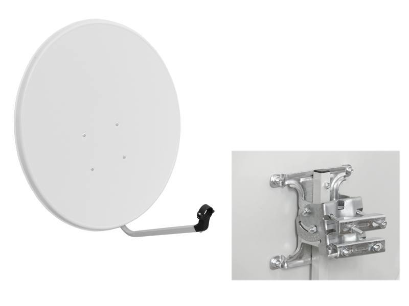 Satellite dish 80, white, 5pcs kit with mounting accessories