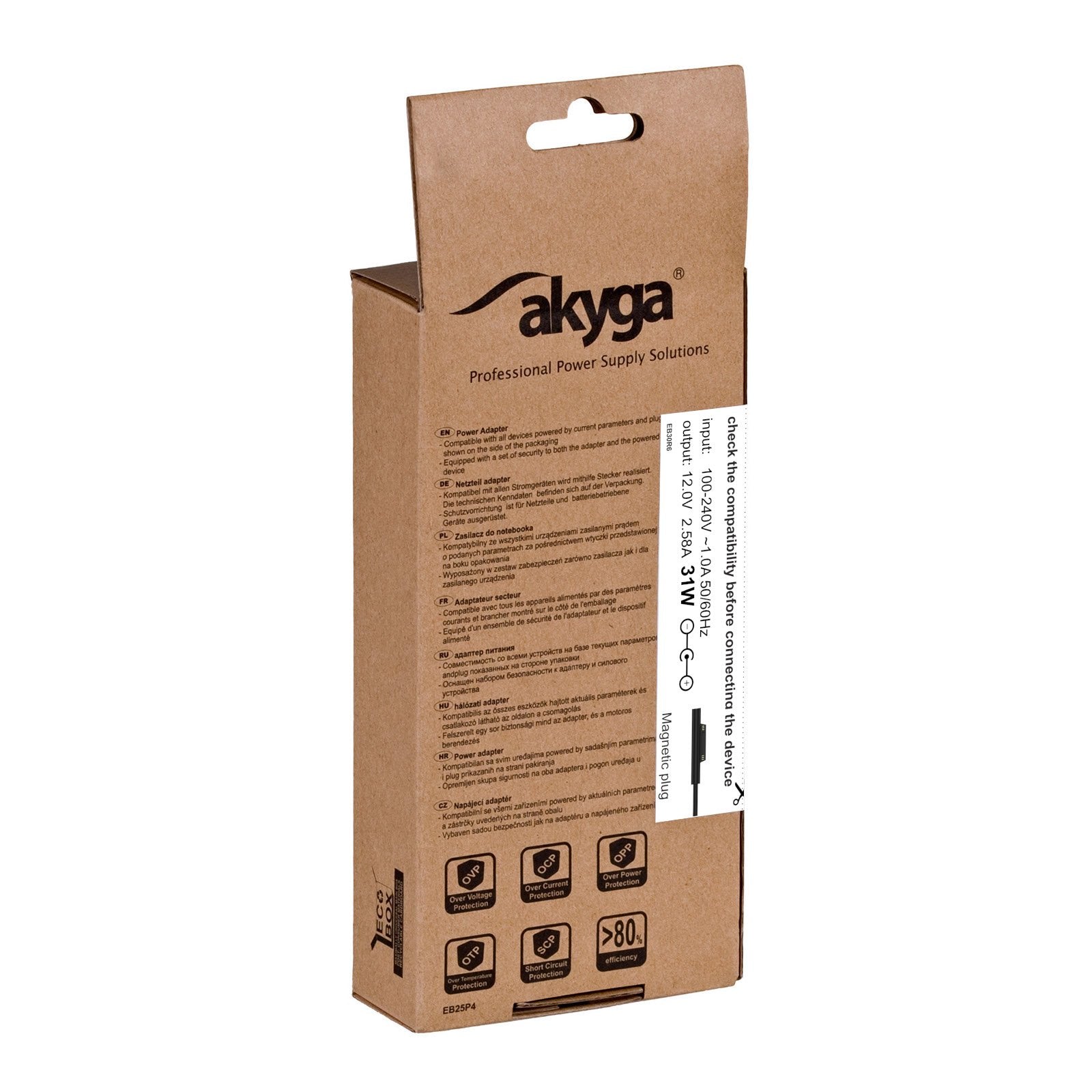 Akyga power supply AK-ND-66 12.0V / 2.58A 31W Surface Connect Surface PRO 3 1.2m