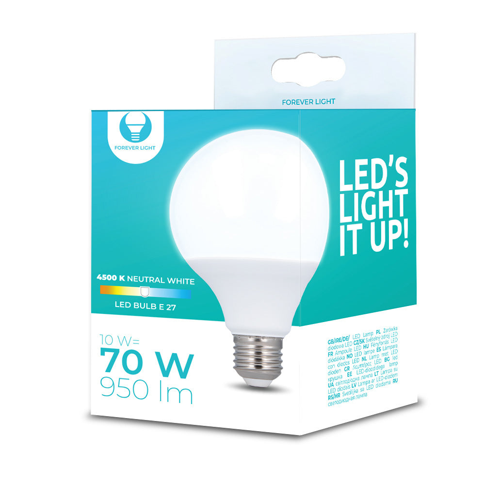 Ampoule LED E27 G95 10W 230V 4500K 950lm Forever Light