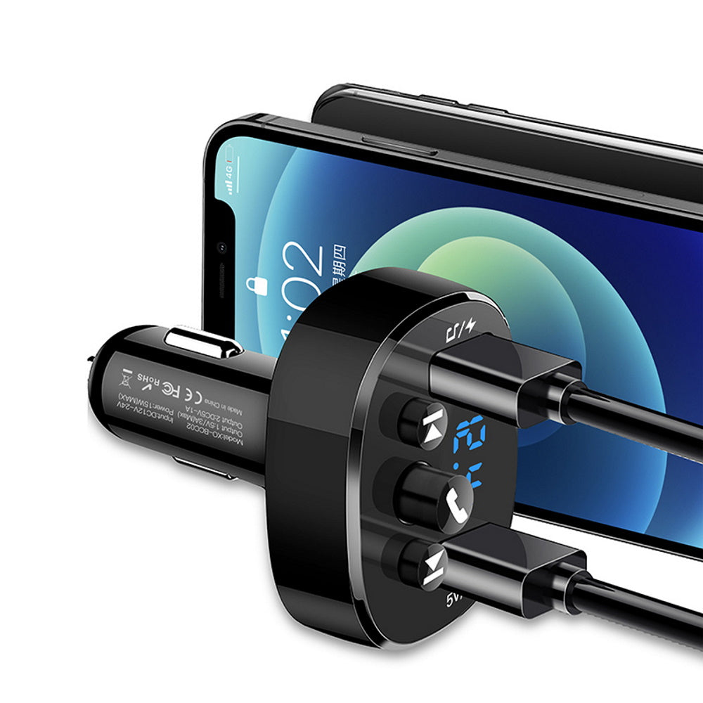 XO transmitter FM BCC02 Bluetooth MP3 car charger 15W black