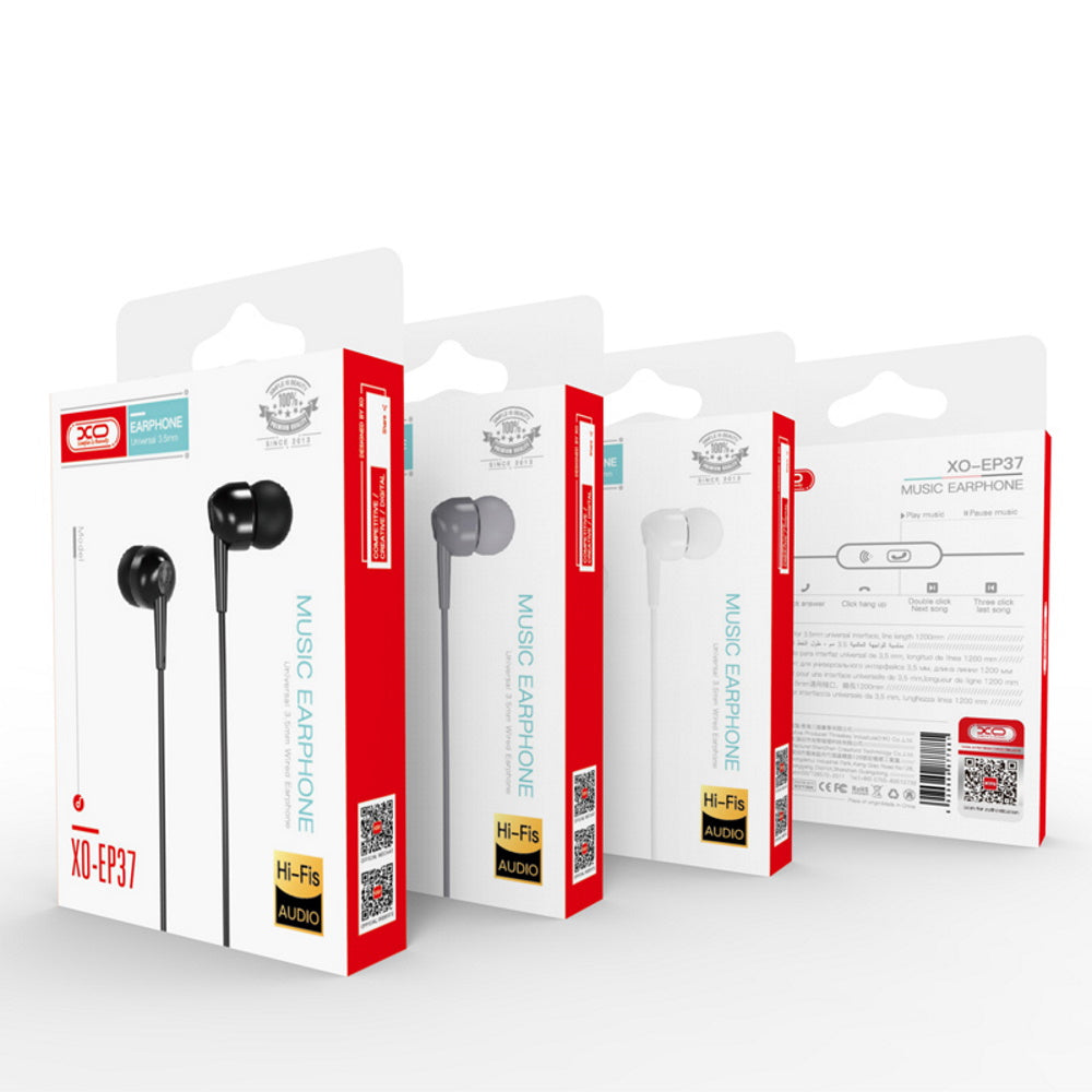 Écouteurs XO EP37 jack 3,5mm blanc