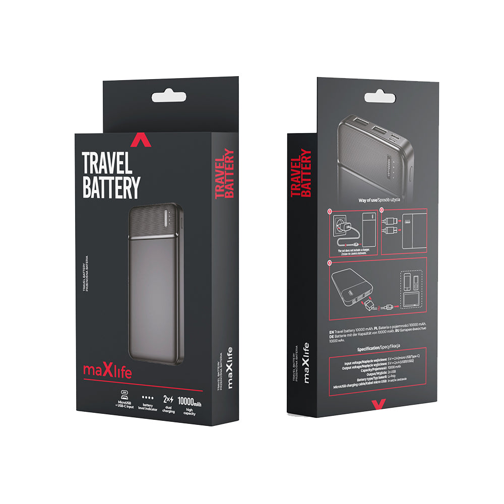 Maxlife power bank MXPB-01 10000 mAh black
