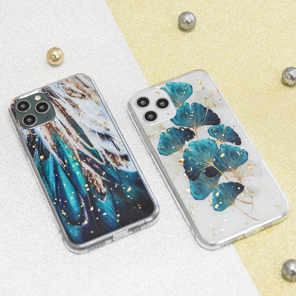 Gold Glam case for Samsung Galaxy S21 leaves