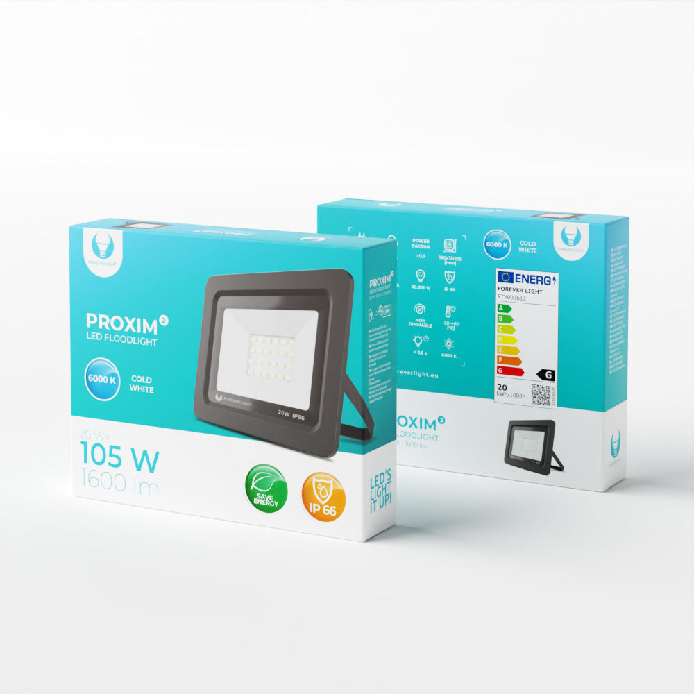 Projecteur LED PROXIM II 20W 6000K IP66 Forever Light