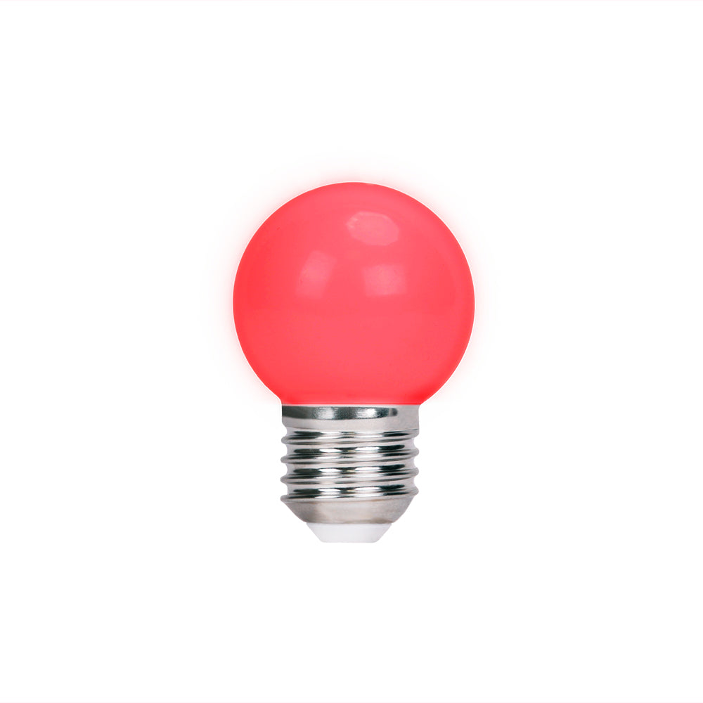 Ampoule LED E27 G45 2W 230V rouge - Pack de 5