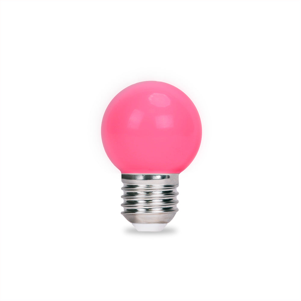 Ampoule LED E27 G45 2W 230V rose - pack de 5