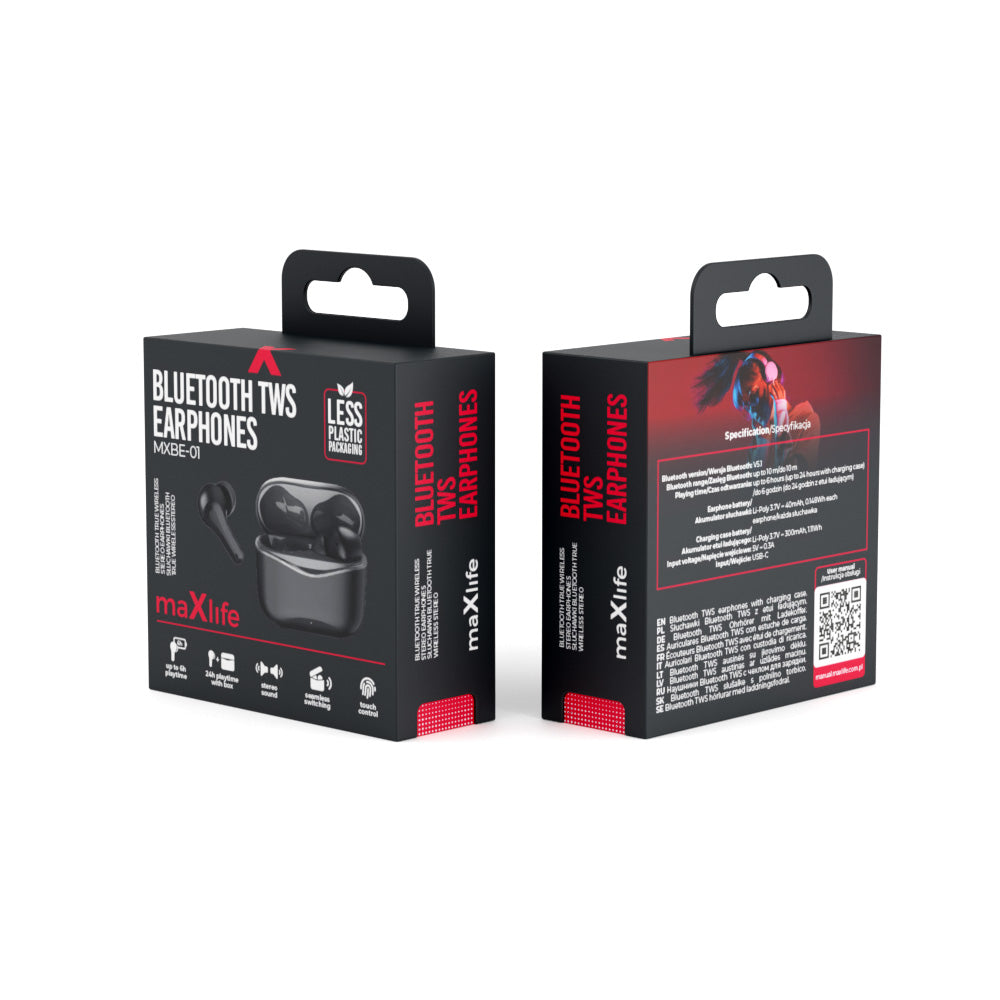 Écouteurs Maxlife MXBE-01 TWS — Bluetooth 5.1 noir