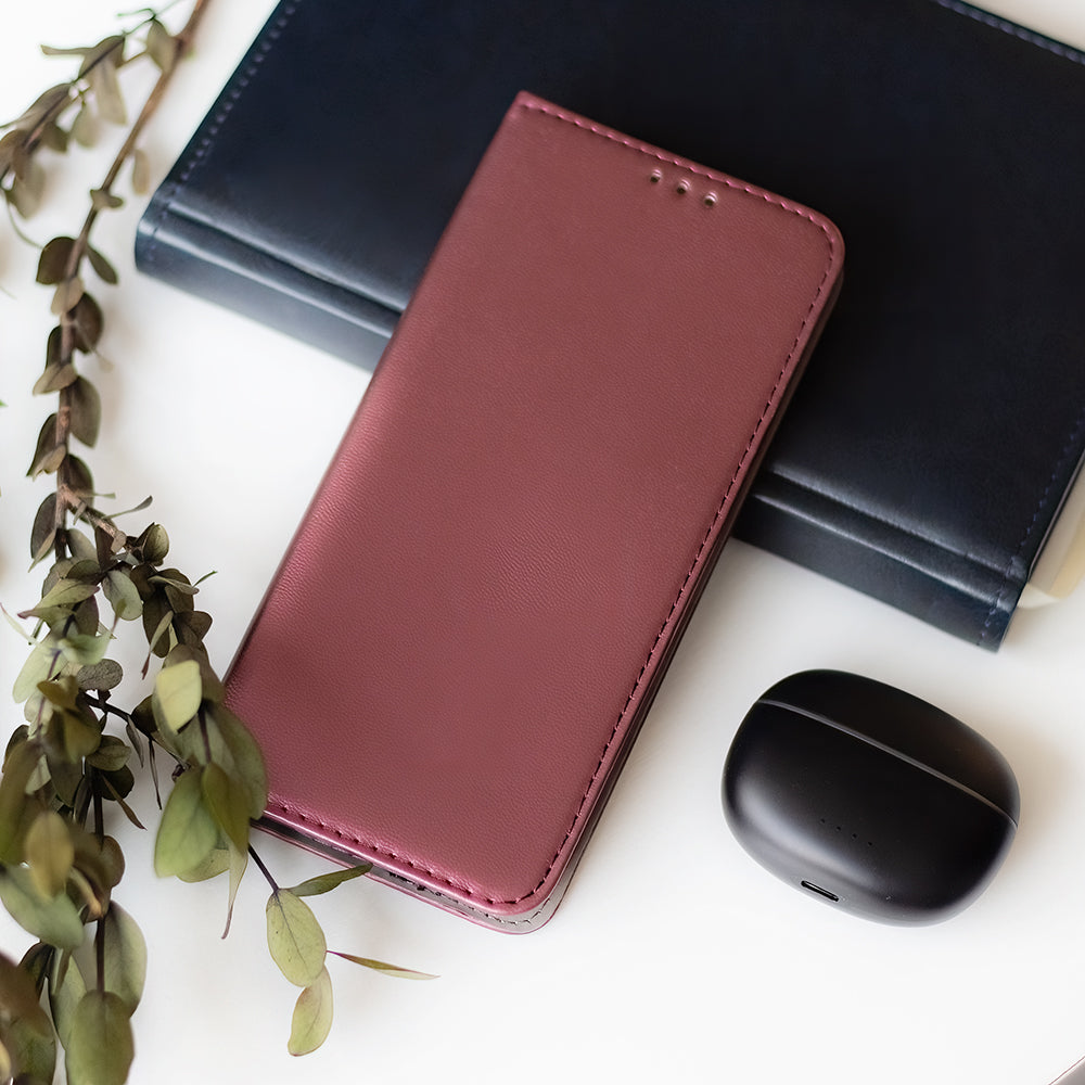 Smart Magnetic case for Honor 400 burgundy