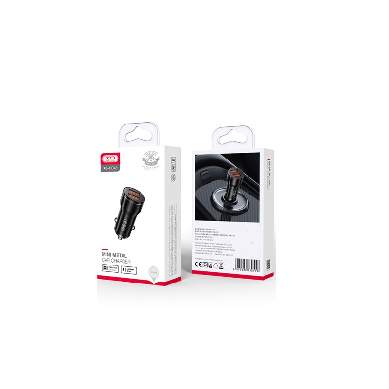 XO car charger CC48 2x USB 2,4A black