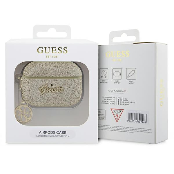 Guess case for AirPods Pro 2 GUAP2GLGSHD gold PU Glitter Flake 4G