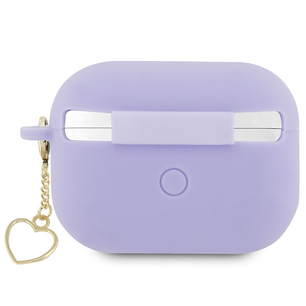Guess case for AirPods Pro 2 GUAP2LSCHSU purple Silicone Heart Charm