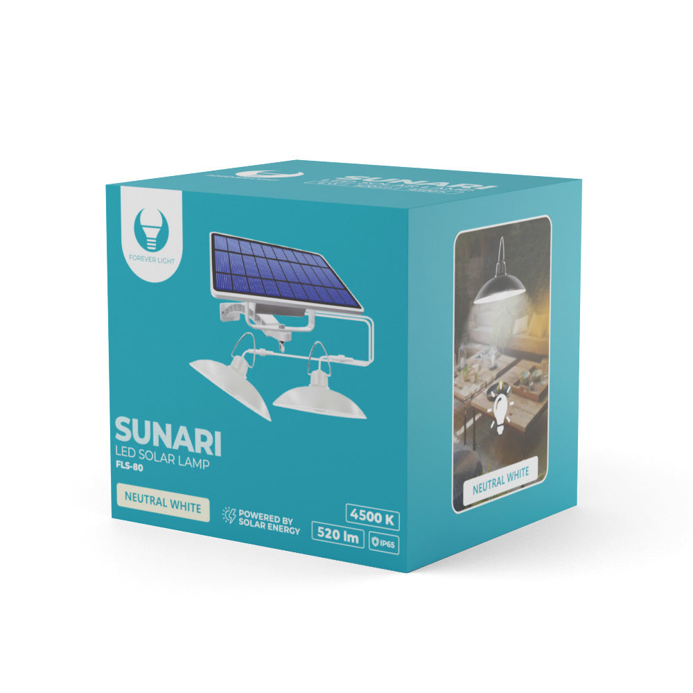 Lampe LED Solaire Double SUNARI FLS-80 6W 520lm 4500K 5500mAh