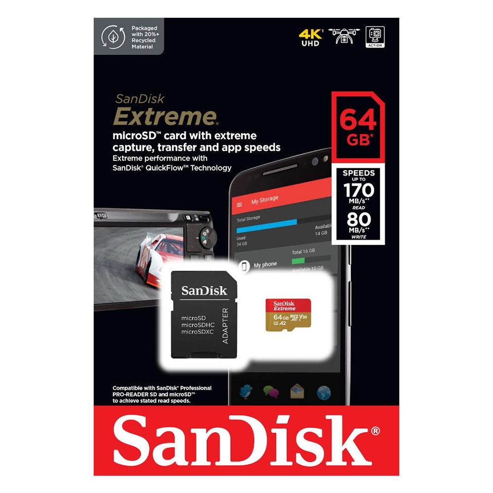 SanDisk memory card microSD UHS-I 64GB SDSQXAH-064G-GN6MA