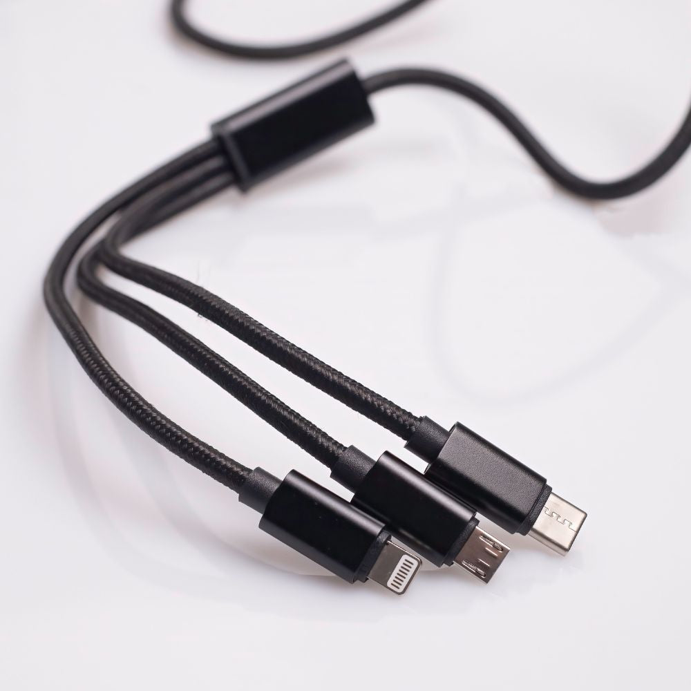 Câble USB 3-en-1 Maxlife Lightning/USB-C/microUSB 1m 2.1A