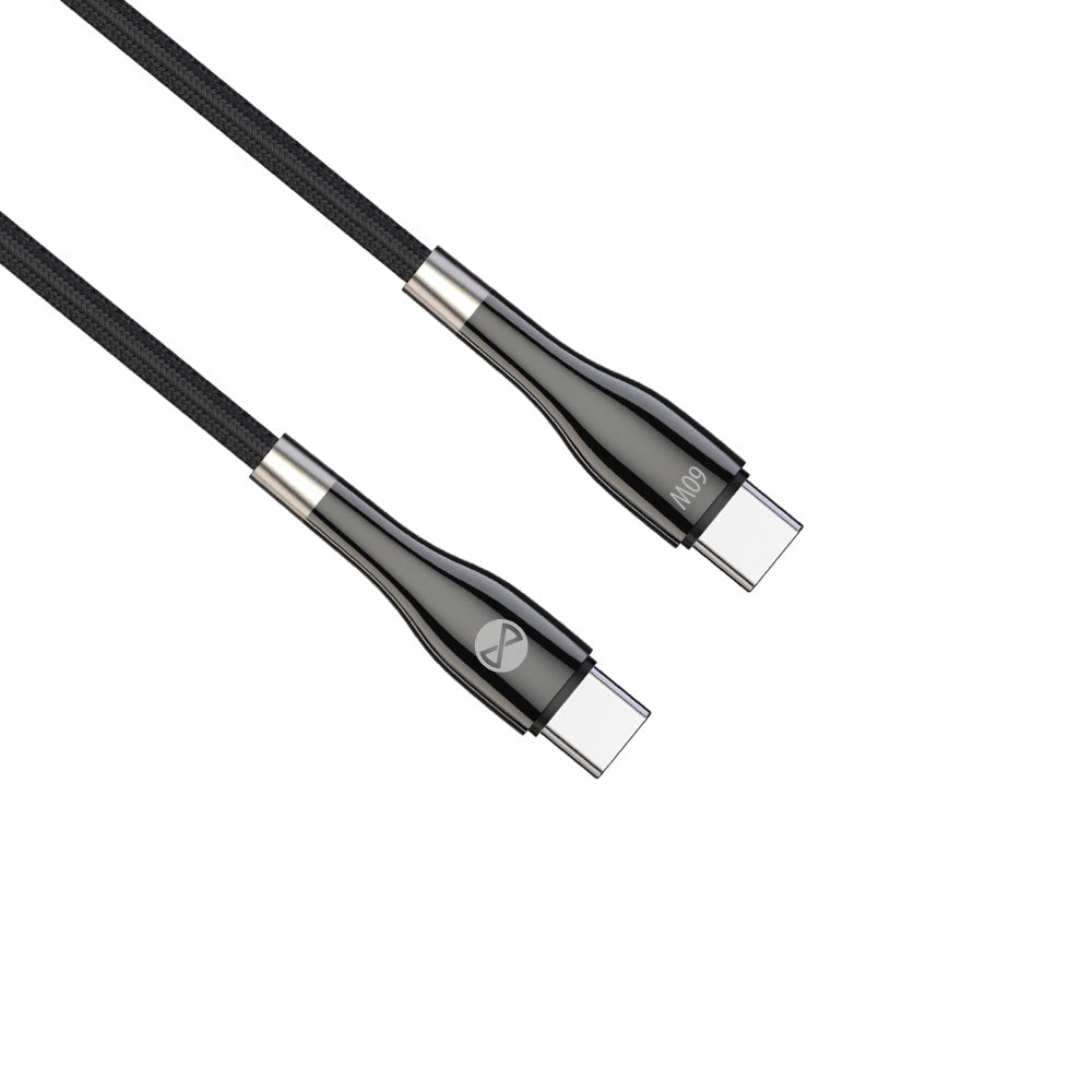 Câble USB-C vers USB-C Forever Sleek 2,0 m 60W — Noir