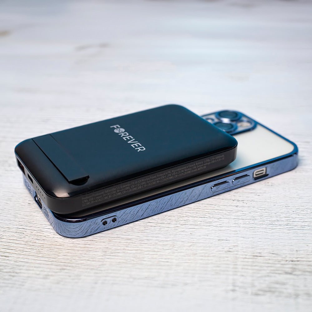 Chargeur sans fil Forever MATB-100 PD QC 22.5W 10000 mAh magnétique noir