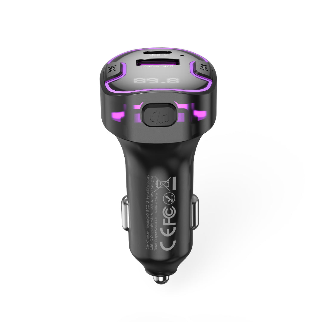 XO transmitter FM BCC12 Bluetooth MP3 car charger 3,1A black