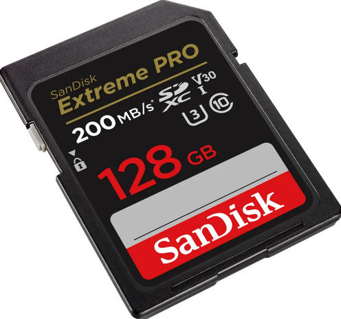 SanDisk memory card 128GB Extreme Pro SDXC C10 V30 UHS-I U3