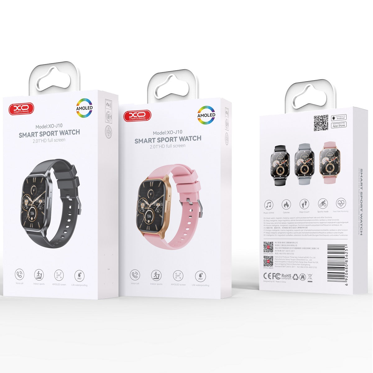 XO smartwatch J10 Amoled black