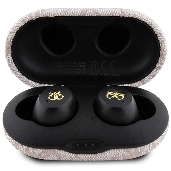 Guess Bluetooth earphones GUTWSP4EGP TWS ENC 4G PU METAL LOGO pink