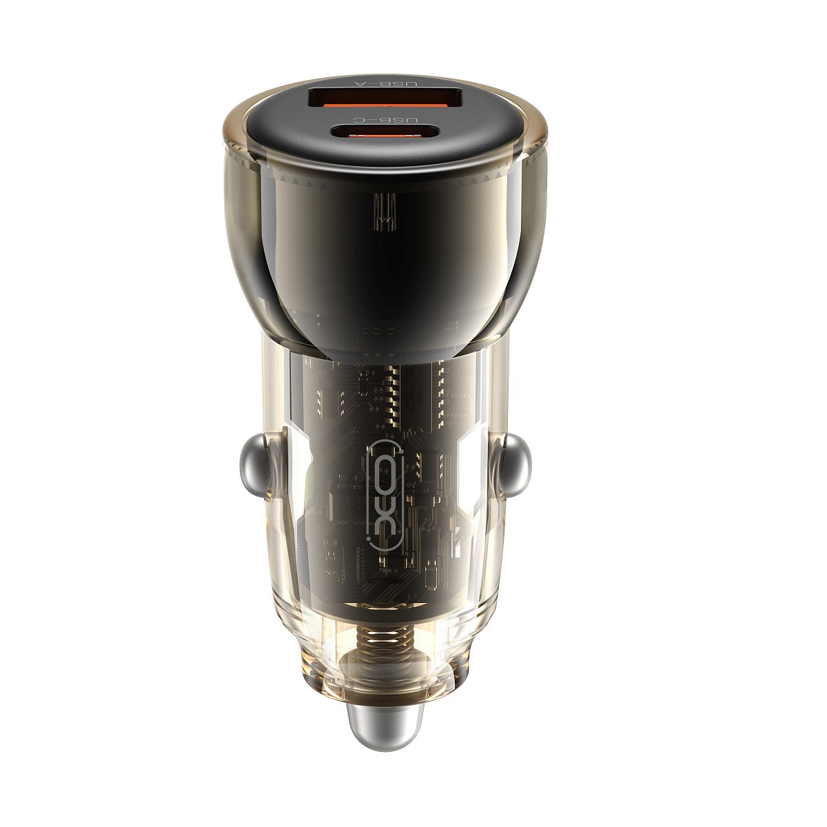XO car charger CC60 60W 1x USB 1x USB-C black + USB-C - USB-C cable