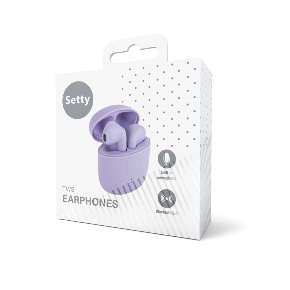 Écouteurs Bluetooth TWS Setty STWS-19 — Lilas