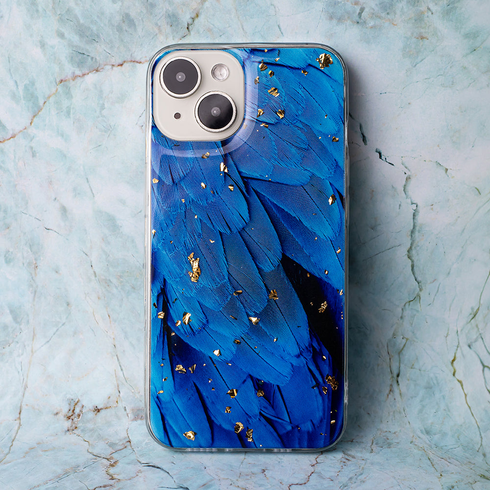 Gold Glam case for Samsung Galaxy A35 5G blue
