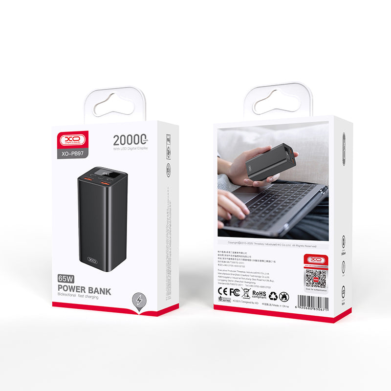 Chargeur Batterie XO PB97 65W 20000mAh Noir Laptop