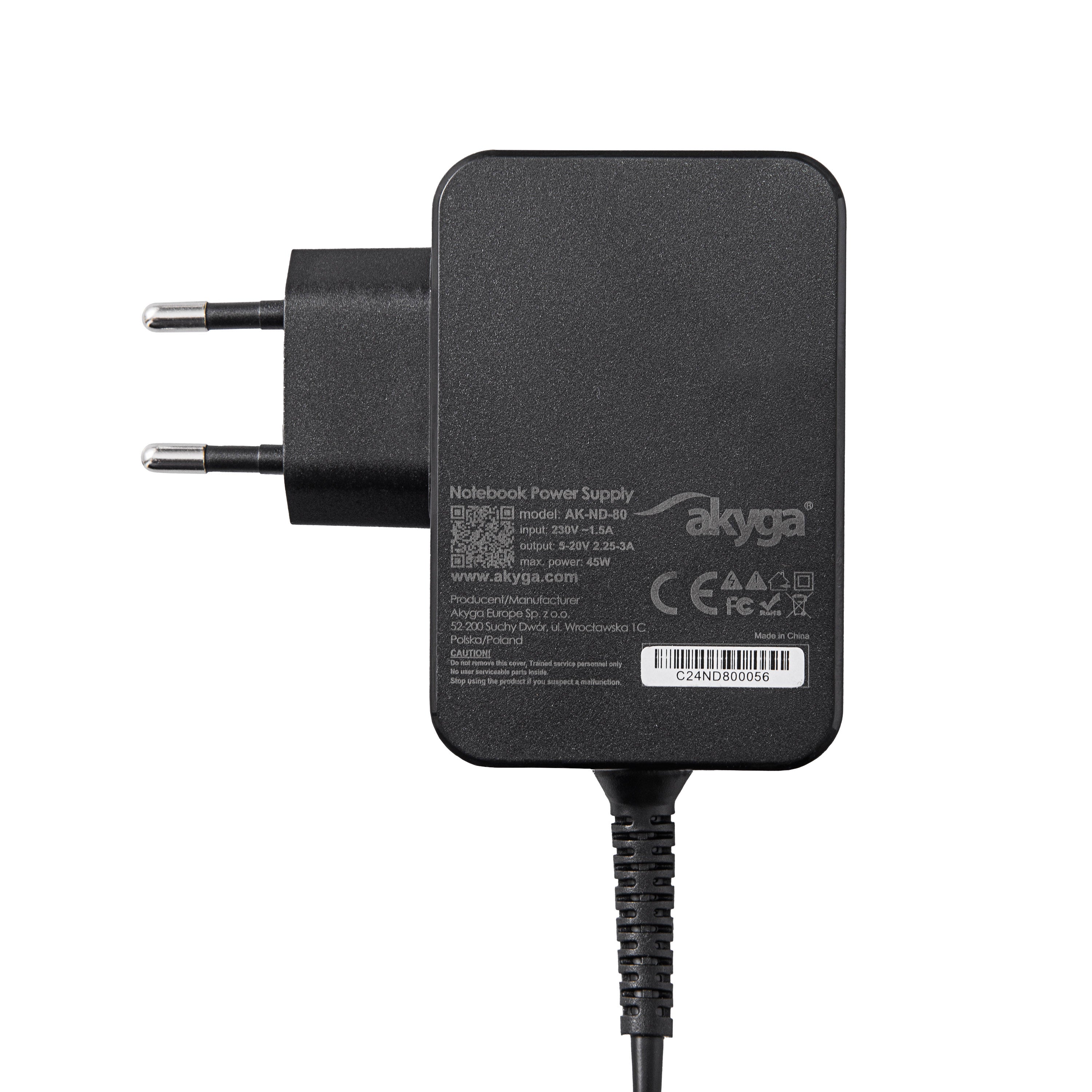 Akyga power supply AK-ND-81 5 - 20V / 3 - 3.25A 65W USB-C Power Delivery 3.0 GaN