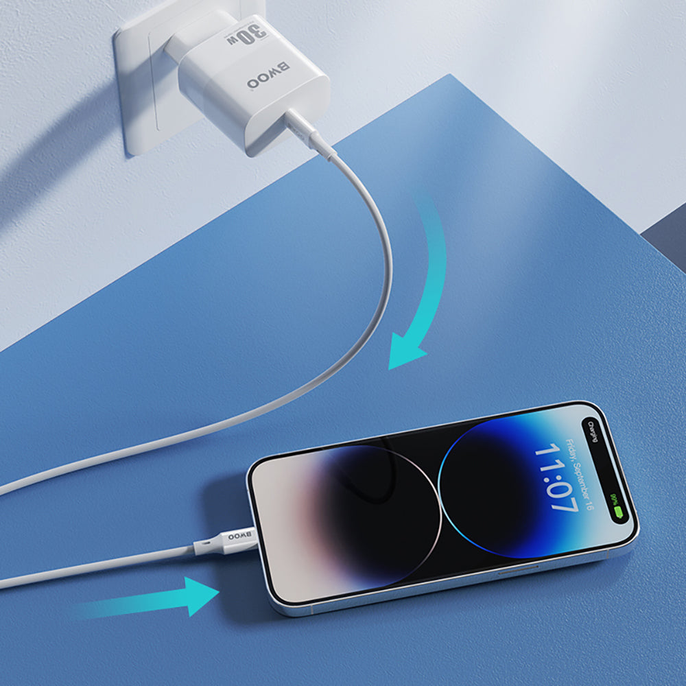 BWOO Cable USB-C - Lightning 1m 27W ABS + TPE X283 C-L white