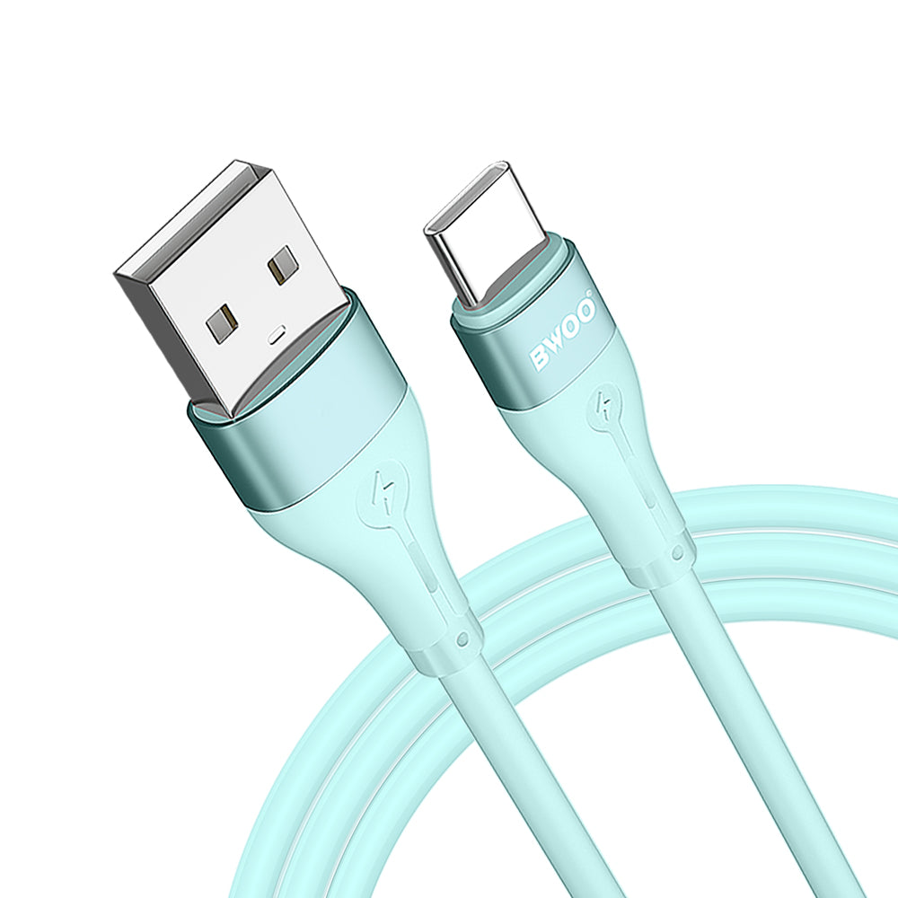BWOO Cable USB - USB-C 1m 3A Minimalist Silicone Green X280C