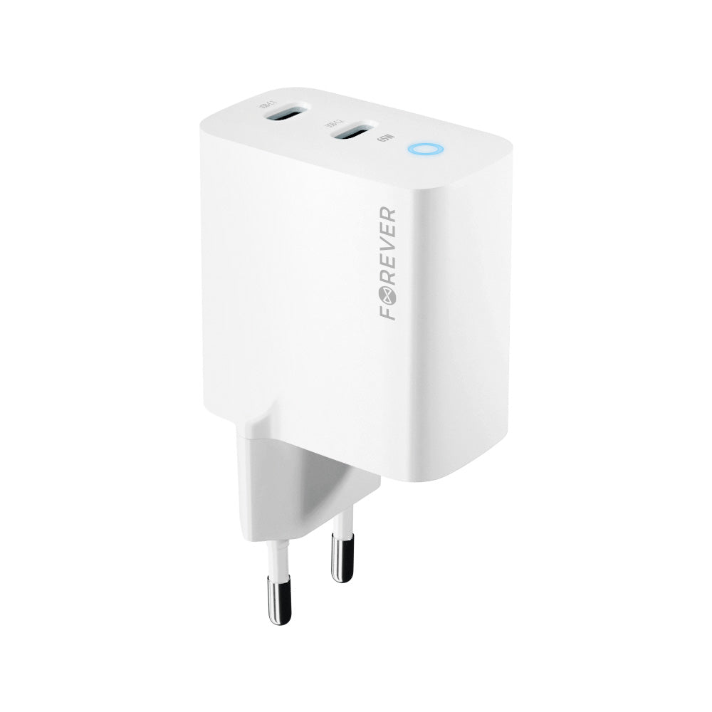 Chargeur Forever TC-06 65W 2x USB-C GaN — Blanc