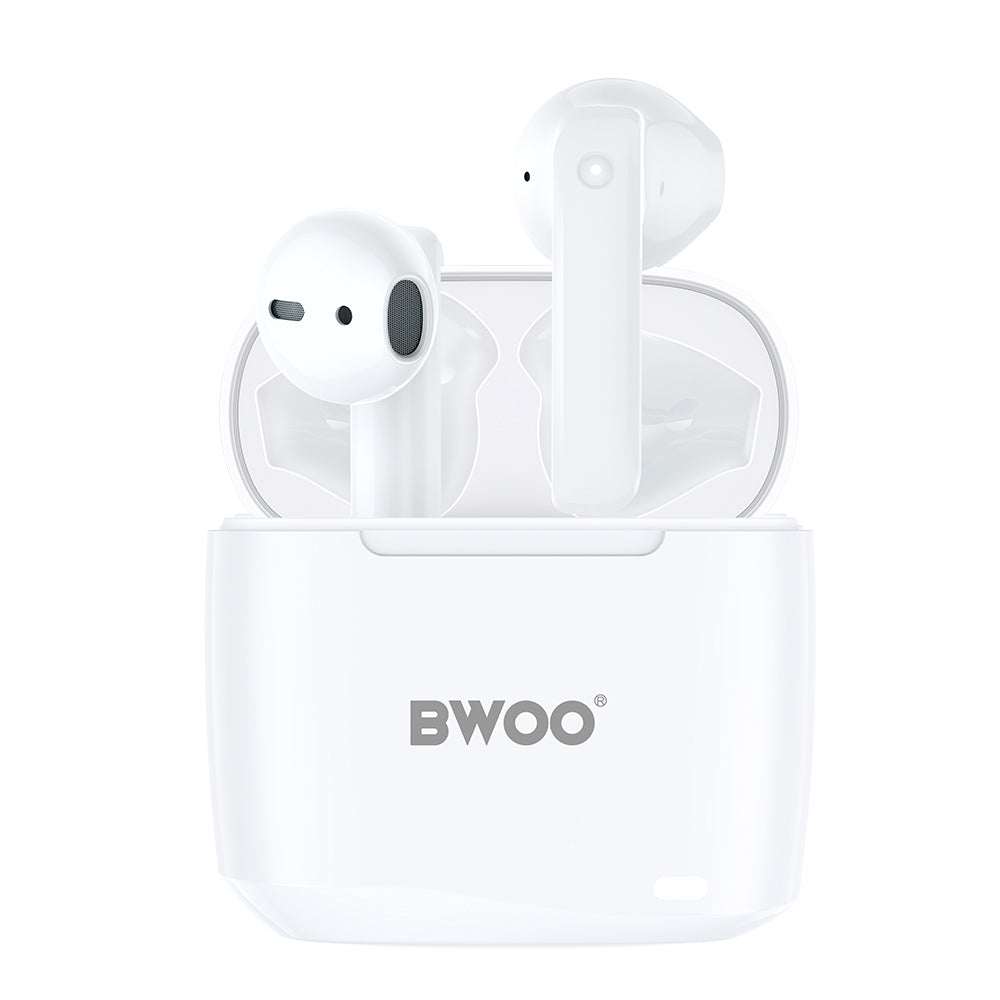 Écouteurs TWS BWOO BW94 — Bluetooth 5.3 blanc