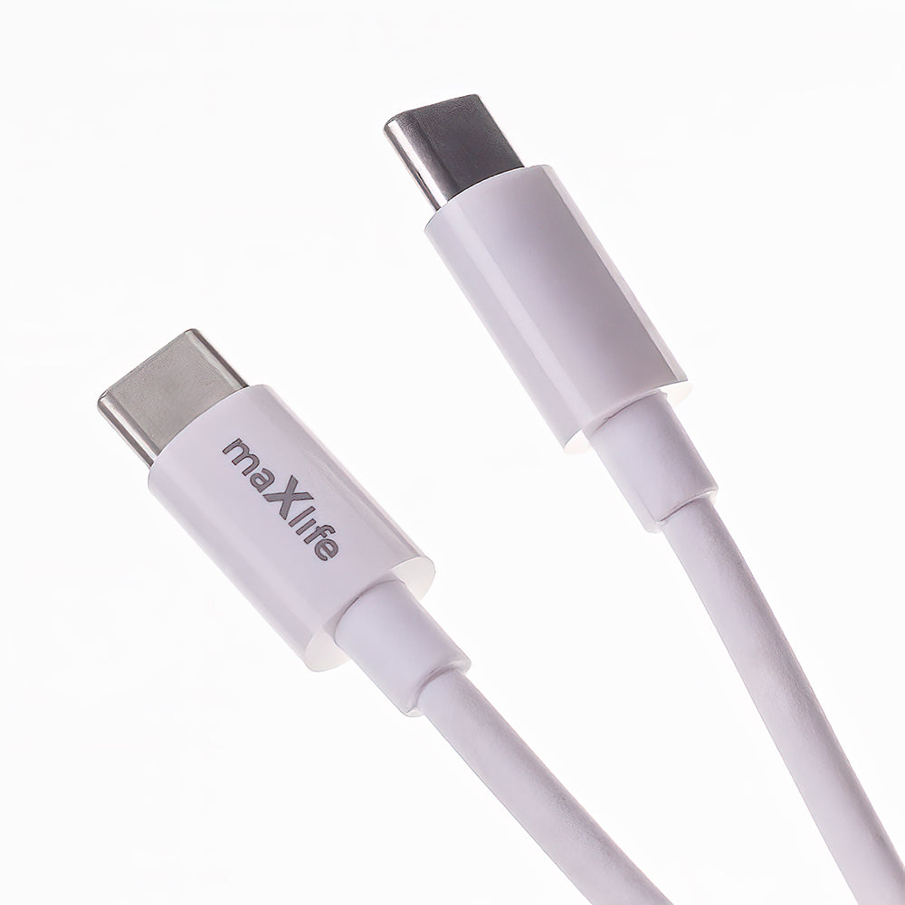 Maxlife MXTC-06-30AC PD QC charger 1x USB-C 1x USB 30W white + USB-C - USB-C cable 60W