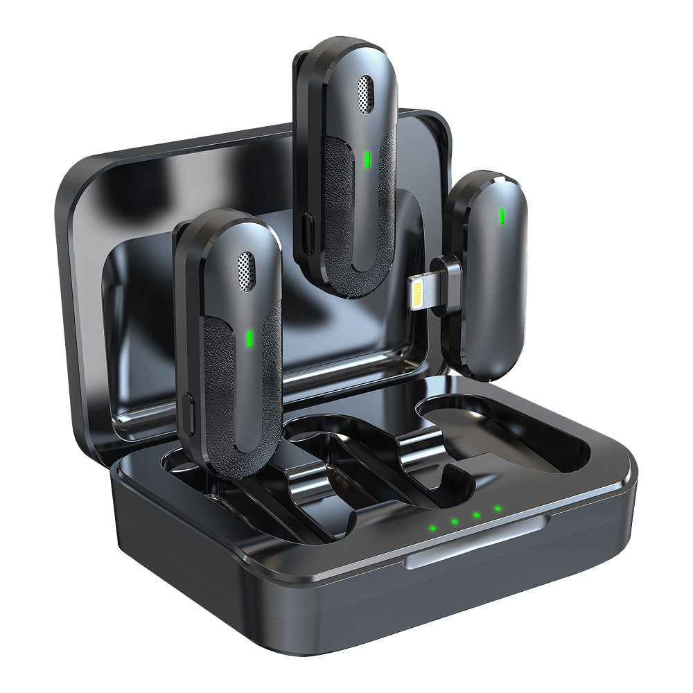 Devia microphone for smartfon Kintone Lightning wireless 2in1 black