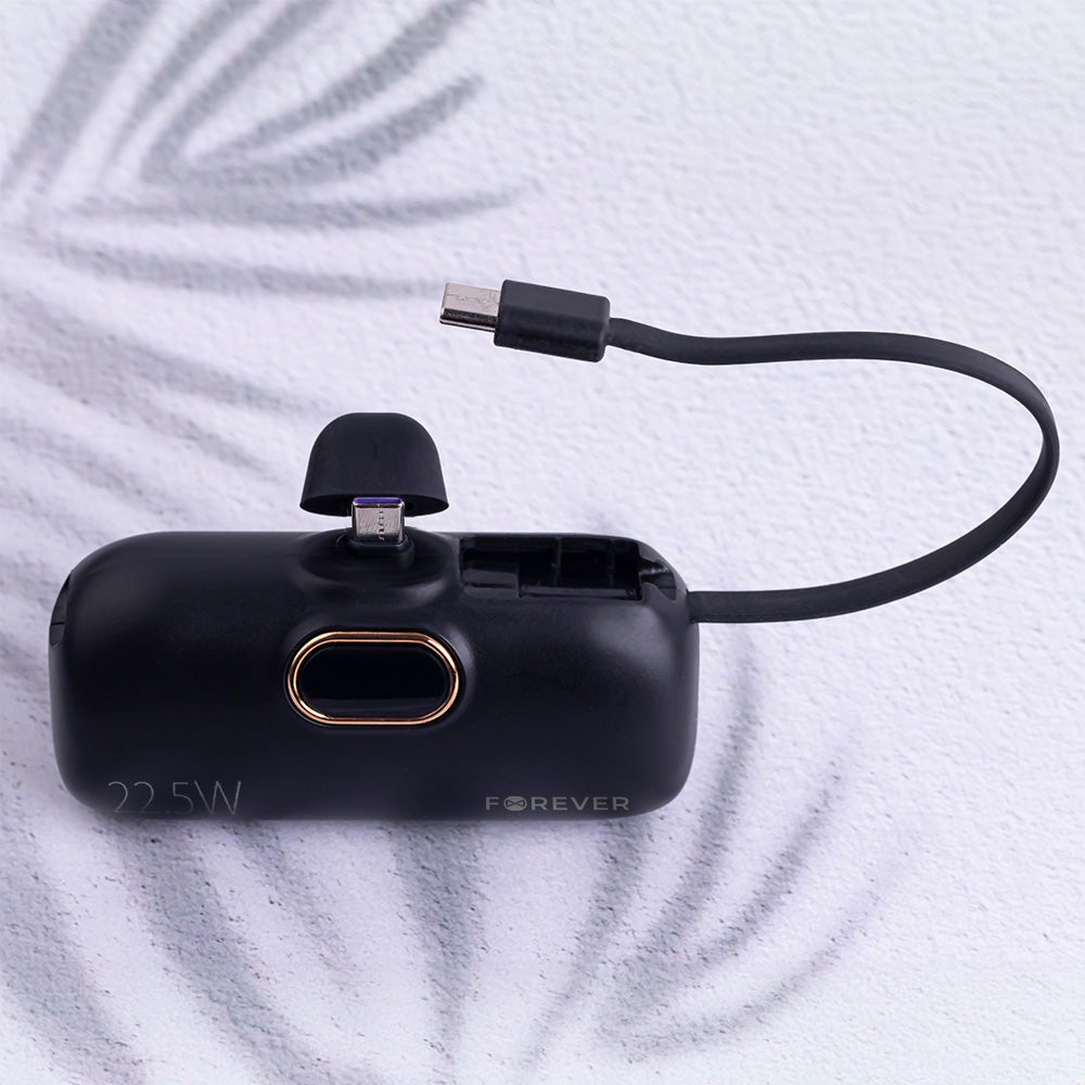 Forever mini power bank MTB-100 22.5W 5000 mAh USB C black
