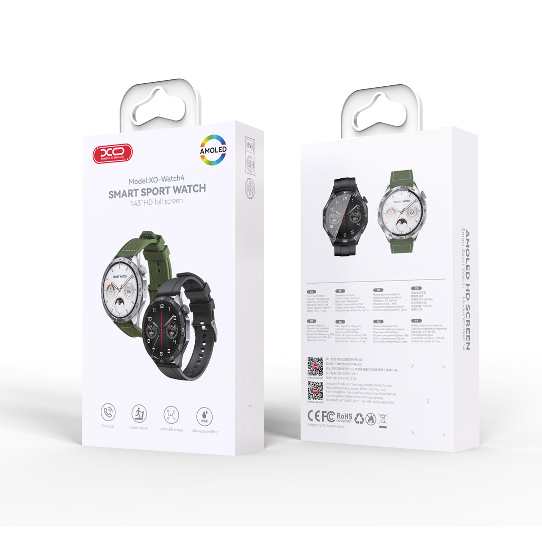Montre connectée XO Watch 4 AMOLED noir
