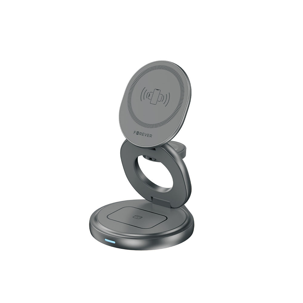 Chargeur sans fil magnétique Forever MAWC-200 15W gris — 3 en 1 MagSafe