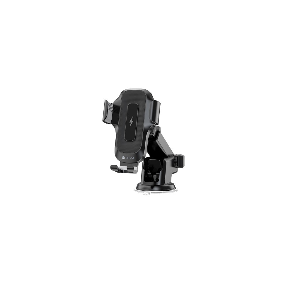 Support voiture Devia EA497 avec chargeur induction 15W — ventouse, rotation 360°