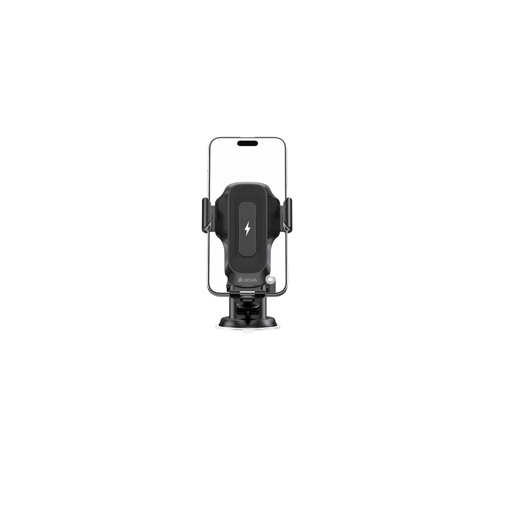 Support voiture Devia EA497 avec chargeur induction 15W — ventouse, rotation 360°