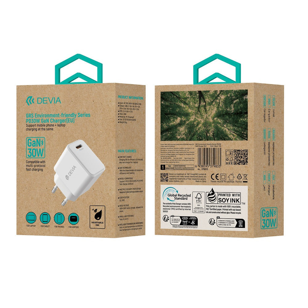 Chargeur mural Devia GRS 30W USB-C PD