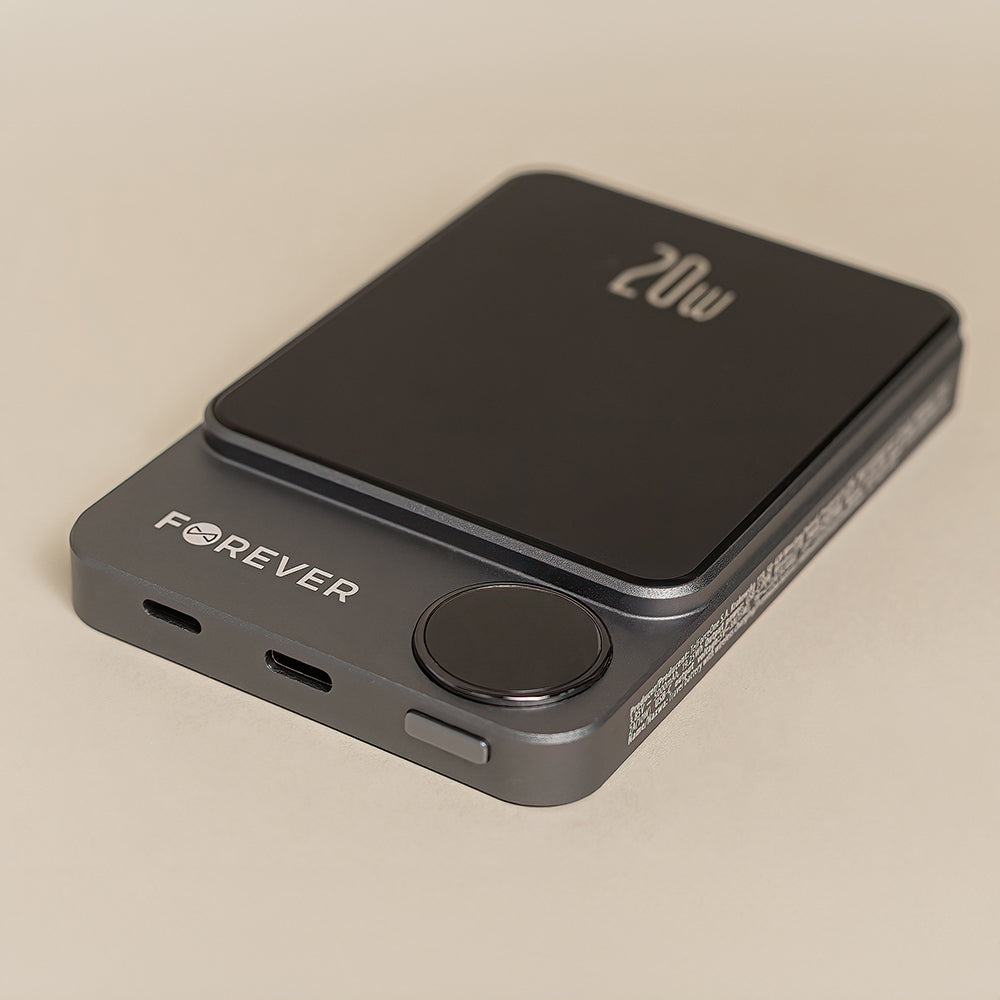 Chargeur sans fil Forever MATB-200 20W PD 5000 mAh MagSafe noir