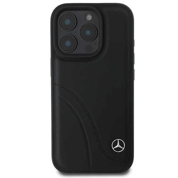 Mercedes case for iPhone 16 Pro Max 6,9" MEHCP16X23RBCSK Hardcase MB Curved Stitches Leather black