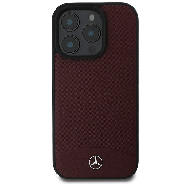 Mercedes case for iPhone 16 Pro 6,3" MEHMP16L23RBARR Hardcase Textured And Plain Leather MagSafe red