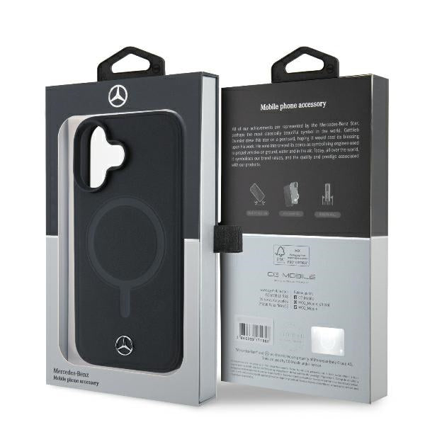 Mercedes case for iPhone 16 Plus 6,7" MEHMP16M23RCMK Hardcase Smooth Leather MagSafe black