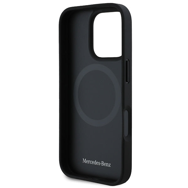 Mercedes case for iPhone 16 Pro Max 6,9" MEHMP16X23RURBK Hardcase MB Blue Line Leather MagSafe black