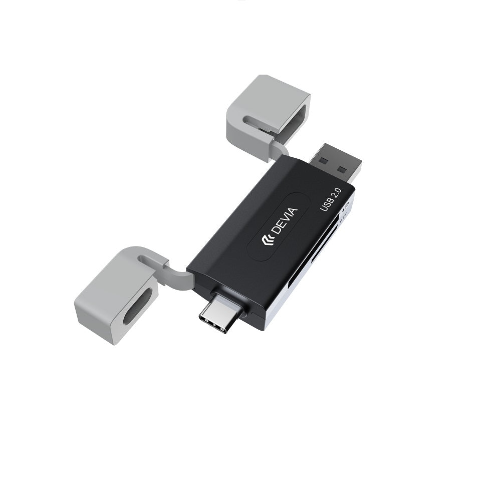Devia card reader 2in1 EL239 USB/USB-C 2.0 black