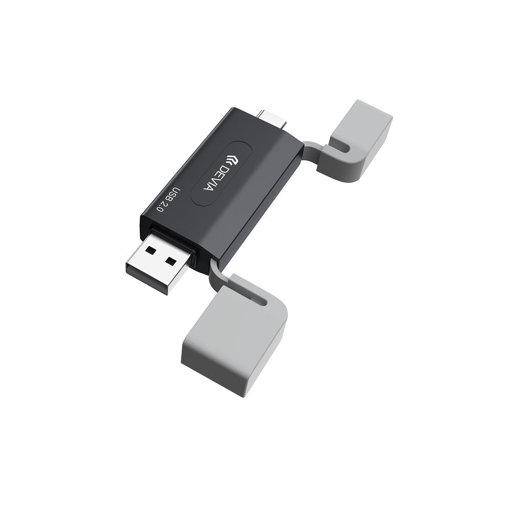 Devia card reader 2in1 EL239 USB/USB-C 2.0 black